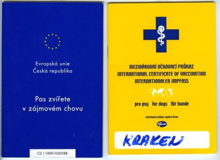 Pas zvete v zjmovm chovu (EU) a Mezinrodn okovac prkaz pro psy